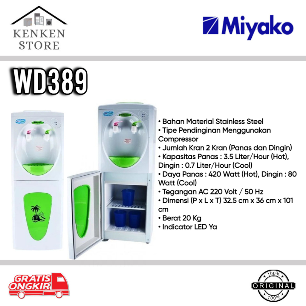DISPENSER MIYAKO GALON ATAS WD389
