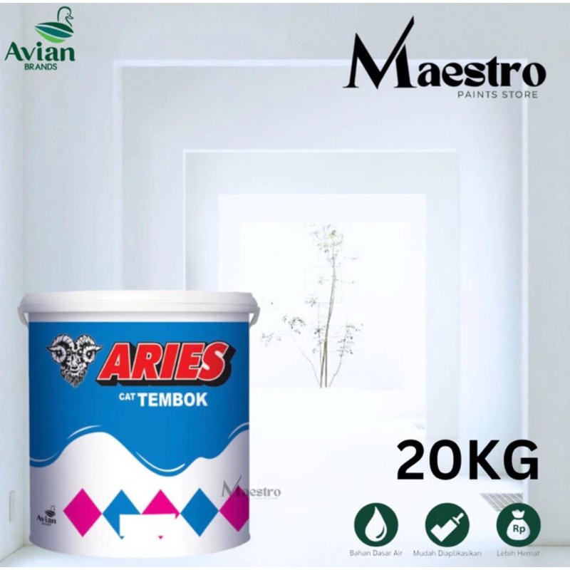 Cat Tembok Aries 20kg Super White/ Putih/ Cream/ Snow Flake