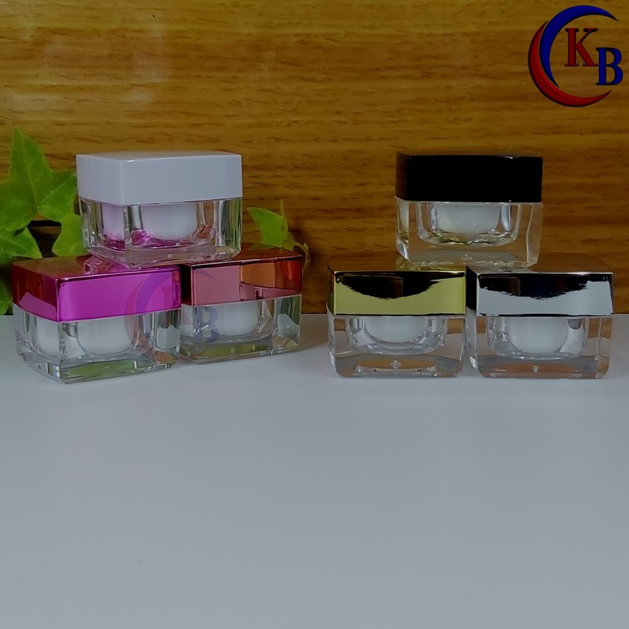 POT ACRYLIC 10 GR JAR SQUARE / POT CREAM KOSMETIK 10GR