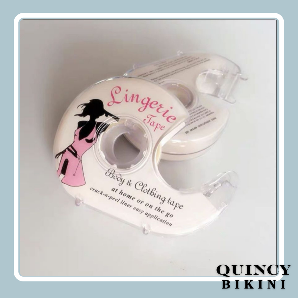 [QUINCY BIKINI] 4007 Swimsuit Body Tape Bening Lingerie Dress Baju V-Line Tape Invisible Body Tape S