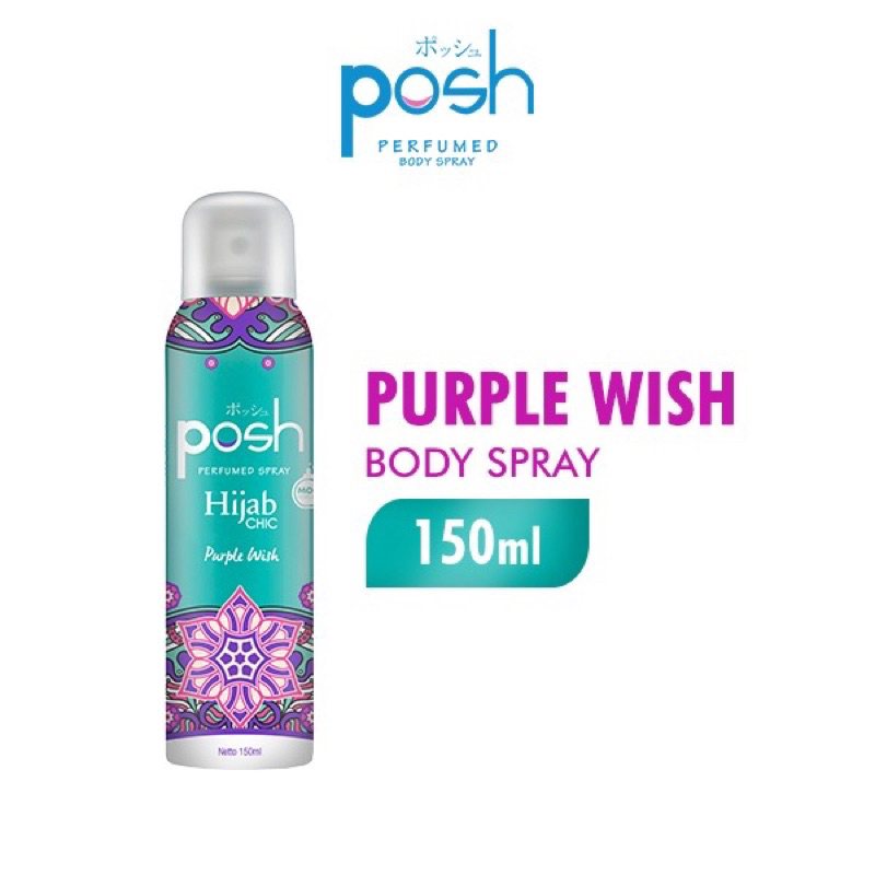 posh hijab body spray purple wish 150ml