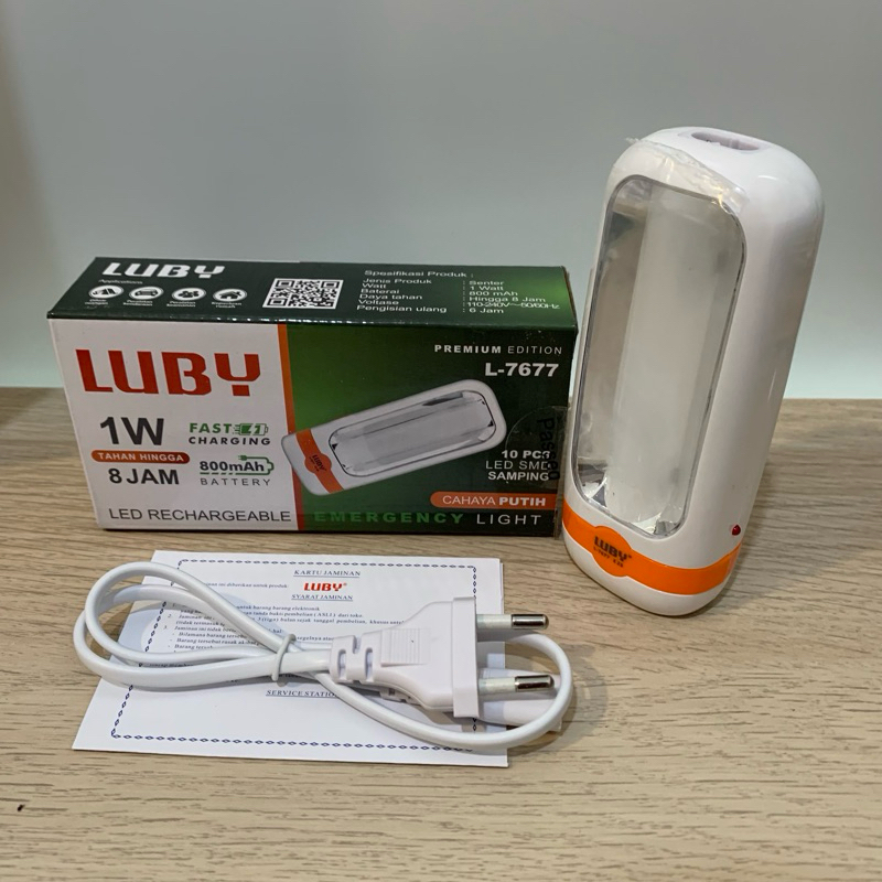 Luby Lampu Emergency + Senter L-7677