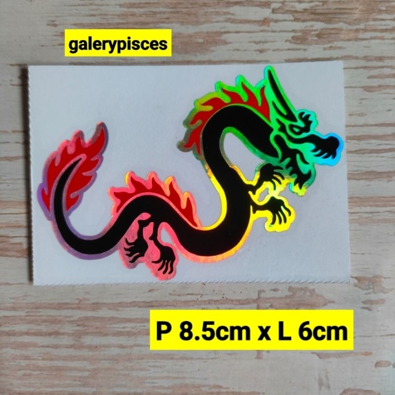 stiker motor hologram gambar naga