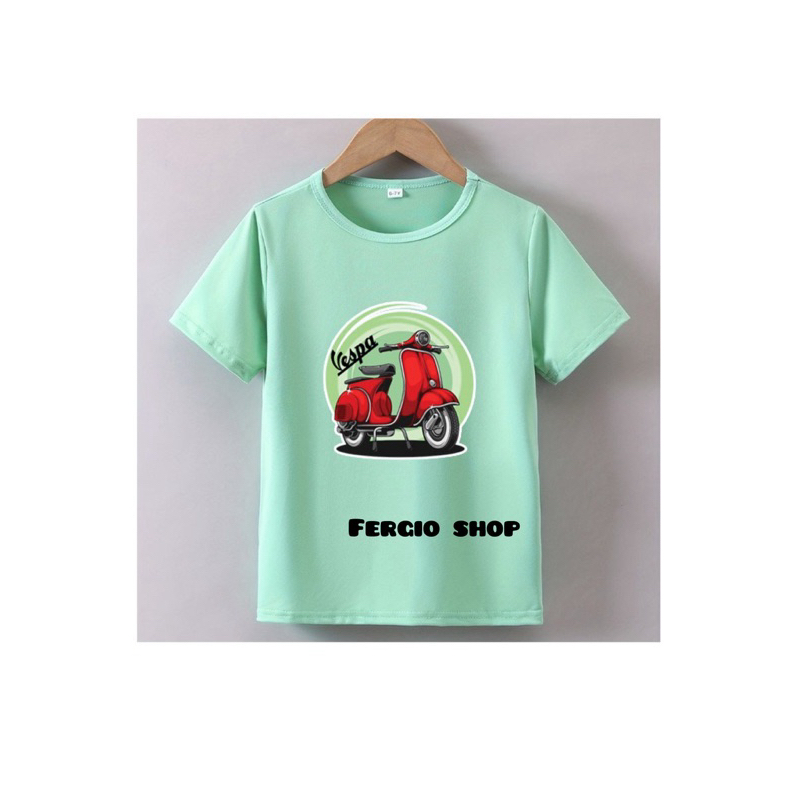 atasan anak vespa/ kaos anak motif kartun vespa/ baju anak vespa