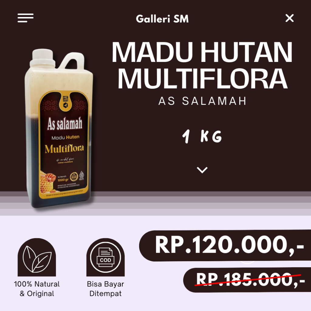 

Madu Hutan Multiflora As Salamah 1 Kg Murni Asli Sumatera Original