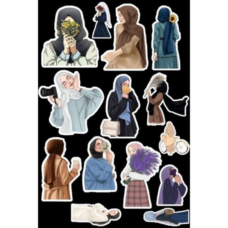 

STICKER HIJAB MUSLIMAH AESTHETIC STICKER JOURNALING STIKER HIJAB LUCU