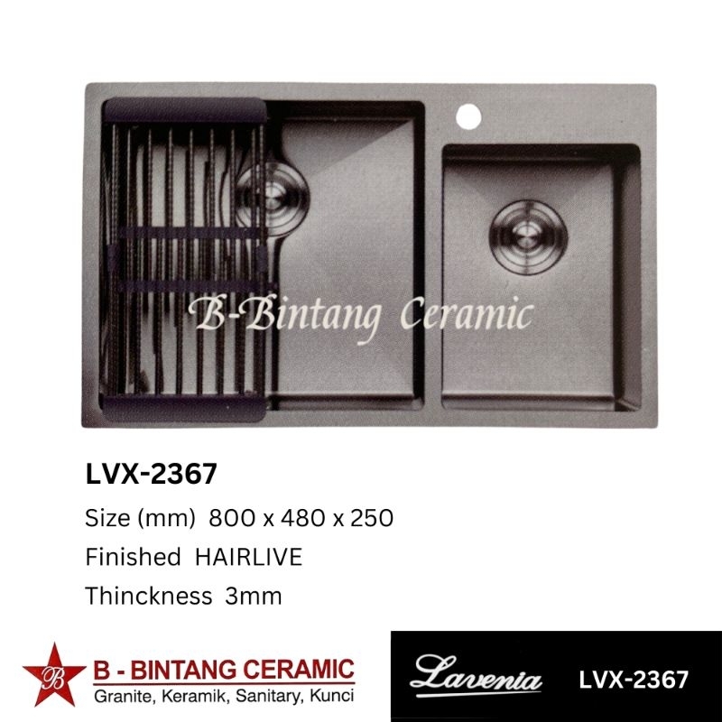 LAVENIA Sink Cuci Piring LVX-2367 80X48X25