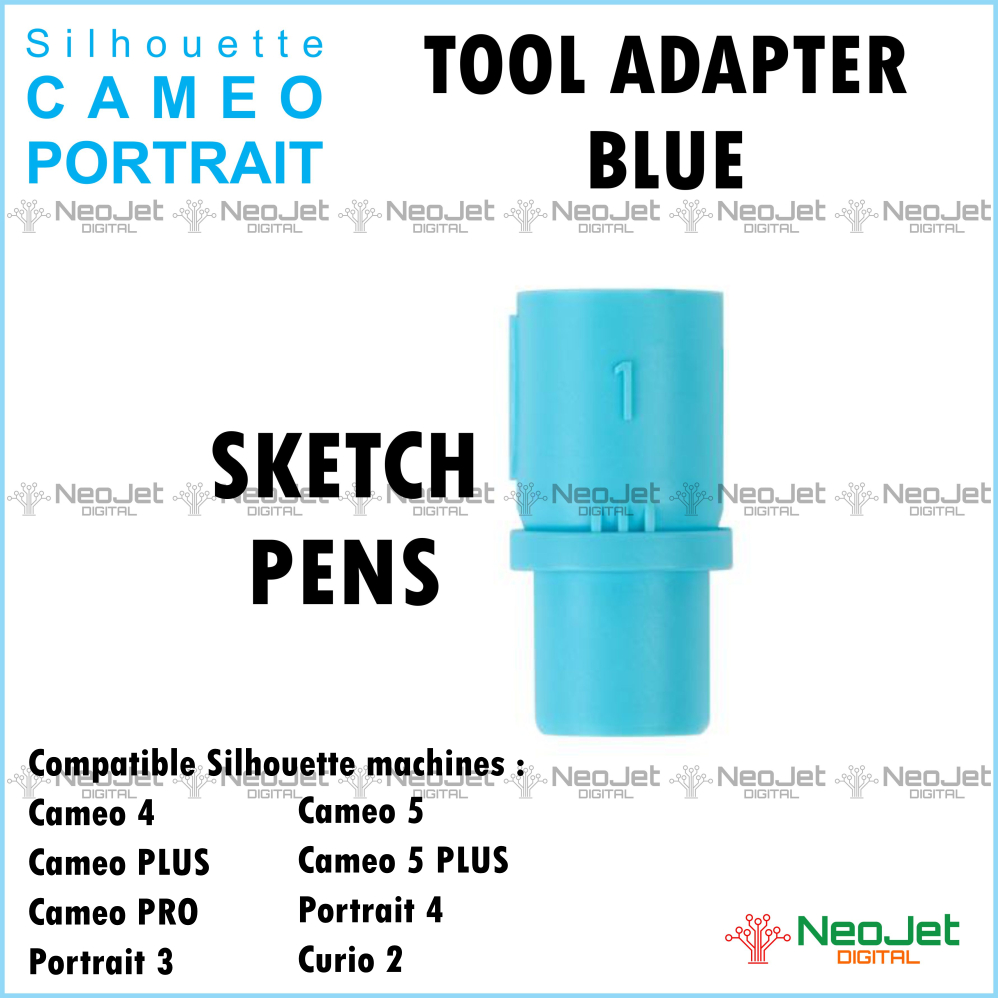 

Tool Adapter Blue Biru Silhouette Cameo 4 Plus Pro Portrait 3 untuk Sketch Pen Cameo 5 Portrait 4