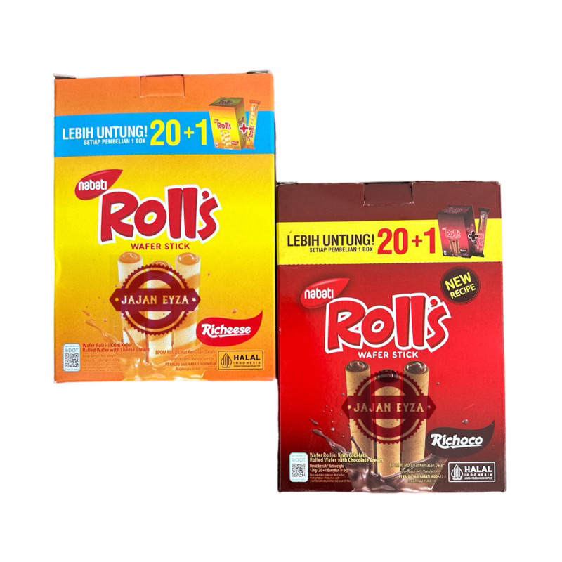 

nabati rolls box isi 20pcs / nabati rolls keju nabati rolls coklat / nabati rolls temurah rolls cheese