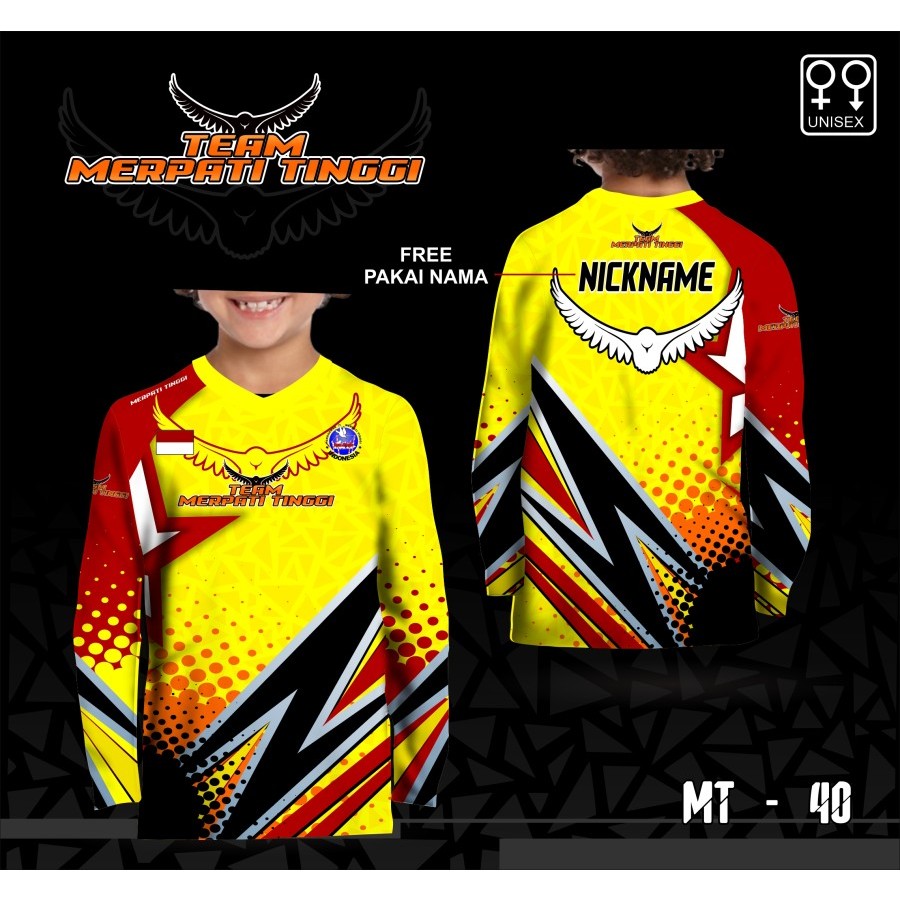 Jersey anak kaos merpati balab kolong baju team merpati lengan panjang