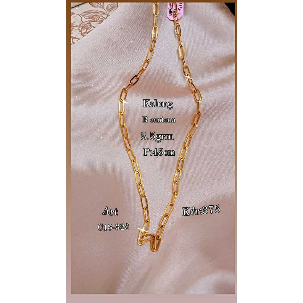 Kalung Emas Asli Motif Cantena Kadar 375 Berat 4 gram Panjang 49 CM