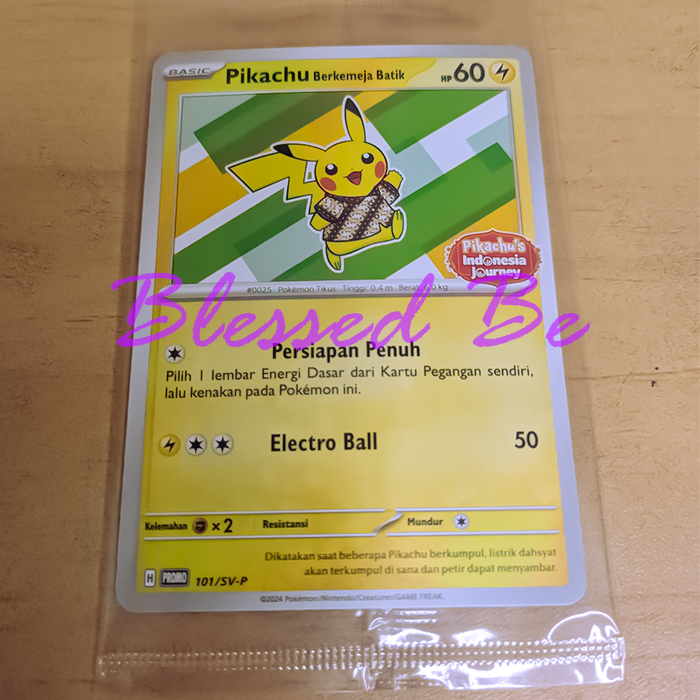 kartu pikachu berkemeja batik Pokemon TCG Indonesia