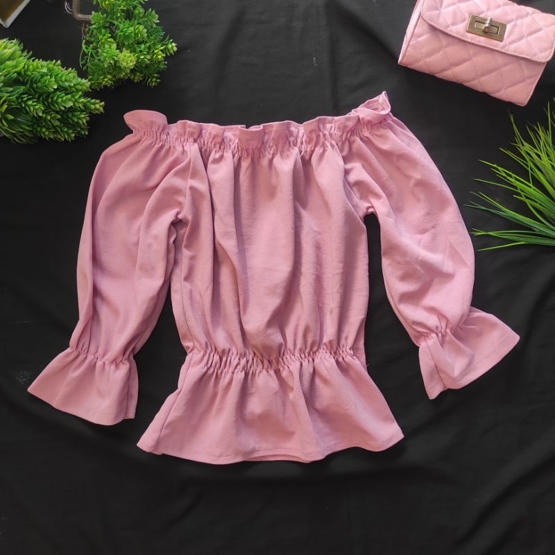 atasan sabrina imut pl preloved