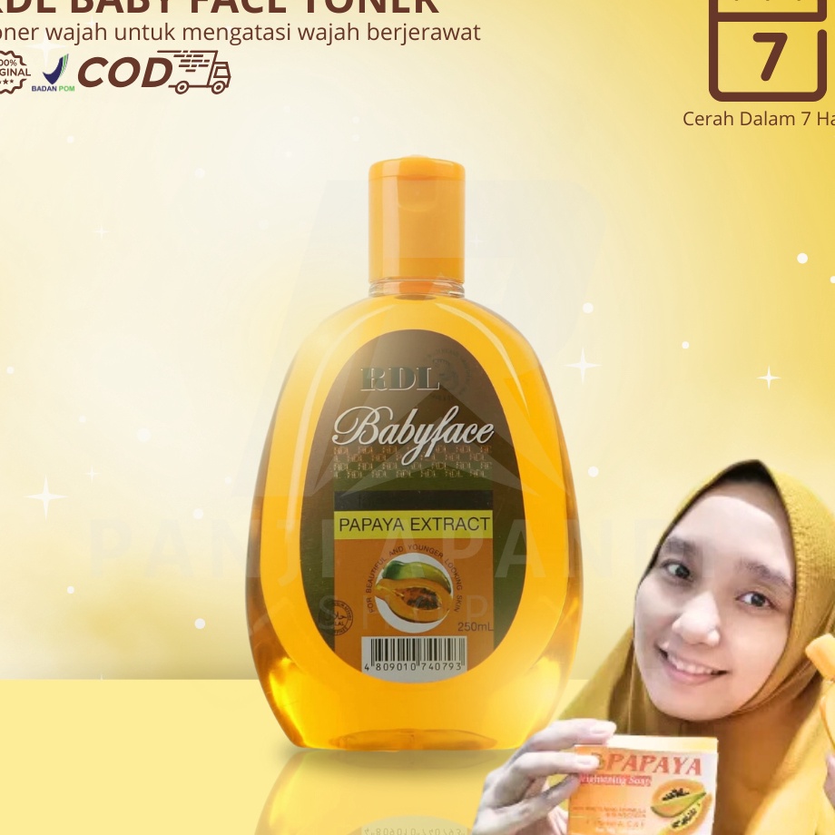 GROSIR Toner Wajah RDL Baby Face Original 1 Facial Cleanser With Papaya Extract 15ml Untuk Wajah Glo