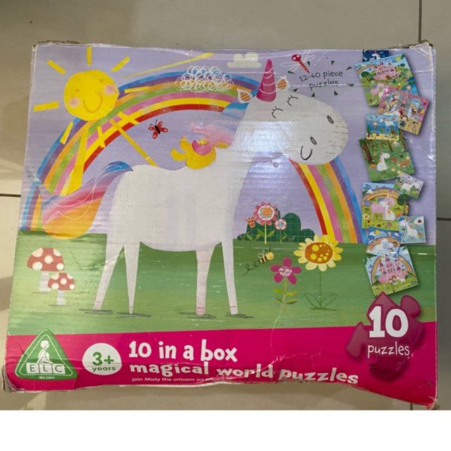 ELC puzzle 10in1 10 in 1 10 in a box unicorn magical world puzzles mainan board game buat anak usia 