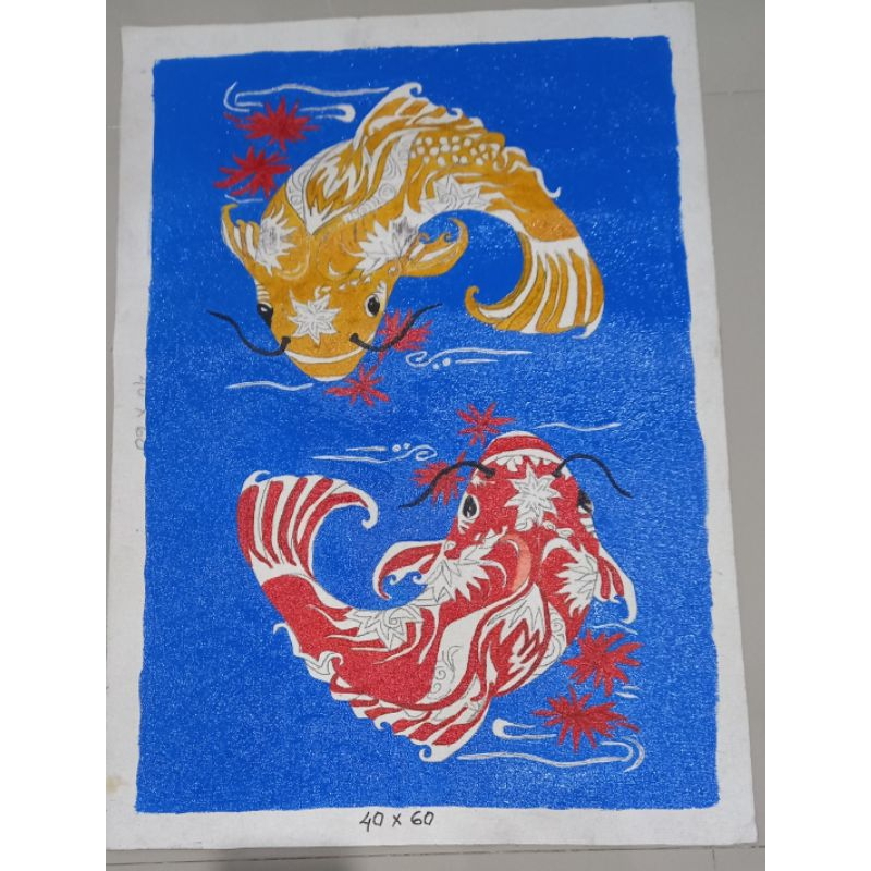 Lukisan kanvas ikan 006