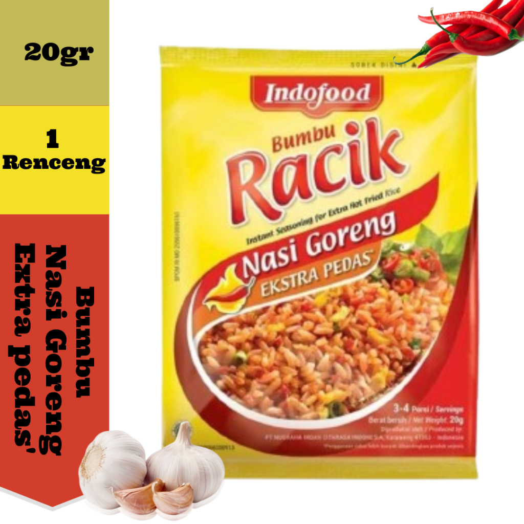 

Bumbu Racik Indofood Nasi Goreng Extra Pedas-1 renceng isi 10pcs/bumbu Instan/Bumbu Praktis/Racik Instan/Bumbu Racik Instan/Bumbu dapur/Bumbu Masakan/Bumbu Nasgor/Bumbu Nasi Goreng