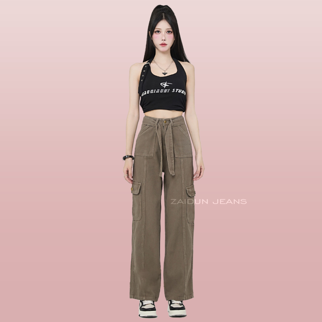 Celana Cargo J41 | Jeans Wanita HW | Cargo Jeans HW | Celana Panjang Wanita | Celana Panjang Boyfrie