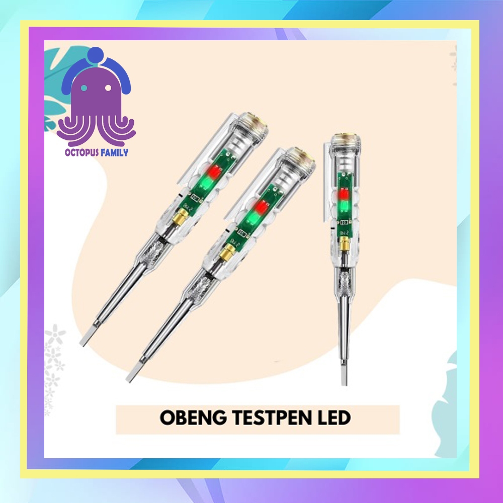 Obeng Tespen Minus Sensor LED Obeng Test Listrik Obeng Elektrik Perkakas Listrik by Octopus Family