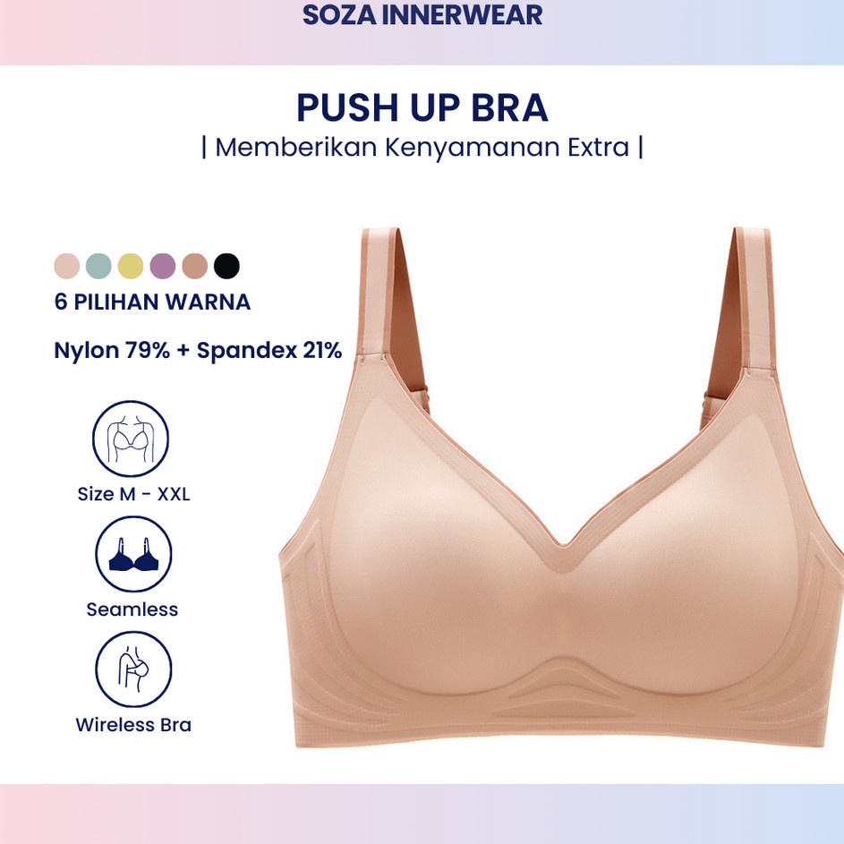 Terlaku Push Up Bra Wanita 11 Busa Tipis Tanpa Kawat Seamless Bra Halus Lembut Tidak Membekas Anti N