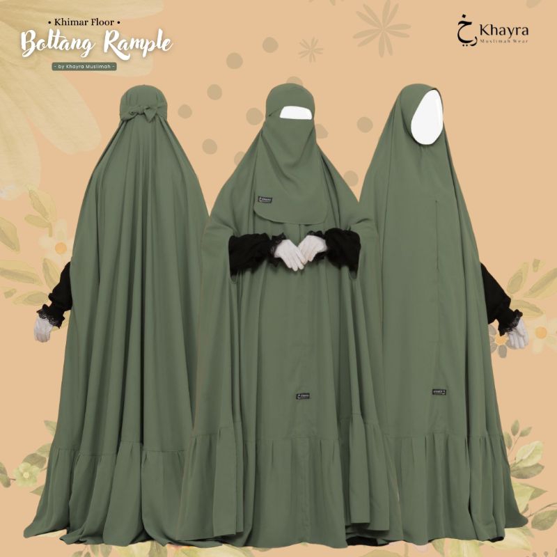Khimar Floor Bolong Tangan Jumbo | Overhead Khimar Busui By Khayra Muslimah