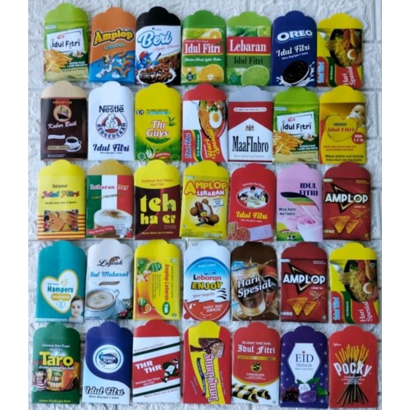 

Amplop lebaran idul Fitri motif snack murah berkualitas glossy