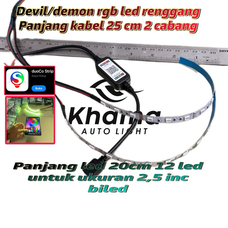 Lampu led demon rgb 5050 devil rgb  5-24 volt aplikasi duoco stip