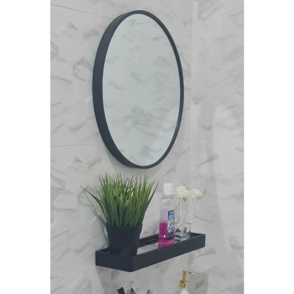 Cermin Dalton Rak Dinding Kamar Mandi diameter 40cm