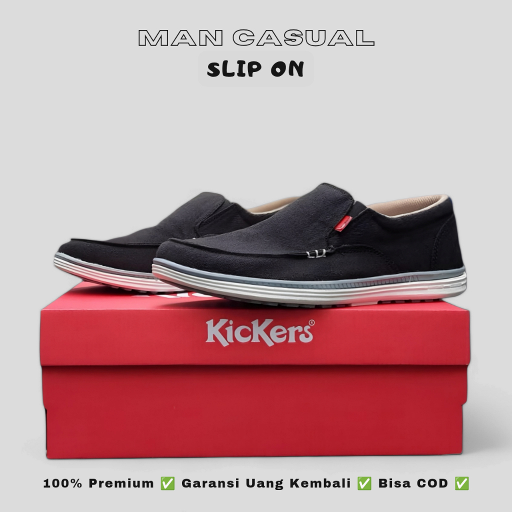 Sepatu Casual Pria Kickers Slip On original