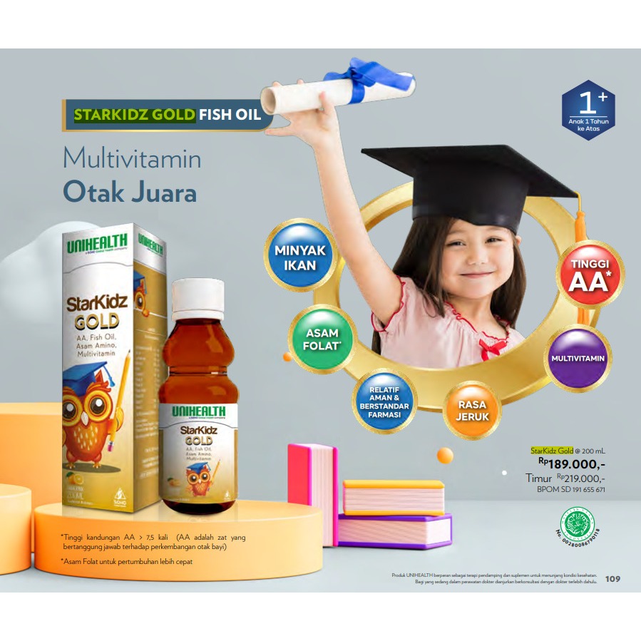 Starkidz Gold Unihealth Untuk Anak Cerdas Minyak Ikan Untuk Kecerdasan Otak