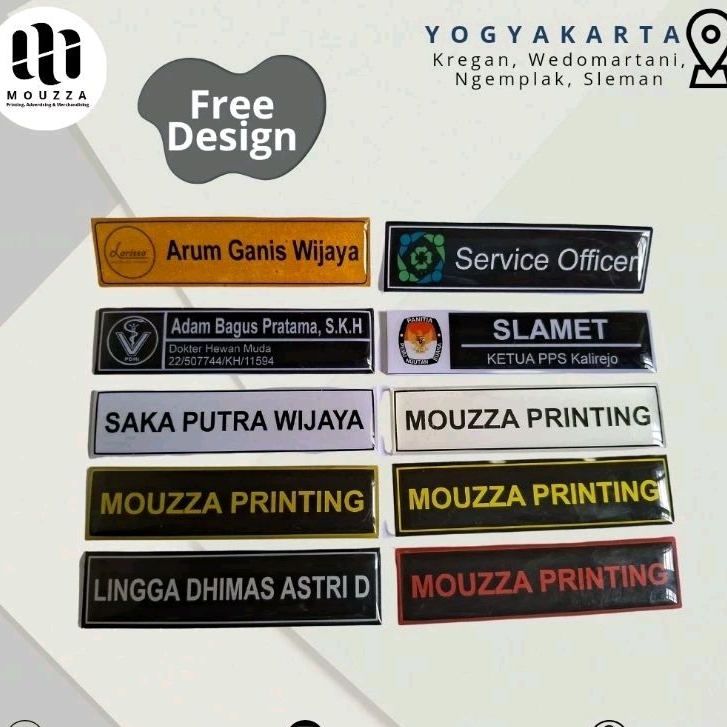 

Name Tag, Nama Dada, Name Tag Akrilik, Name Tag Kuningan, Name Tag Stainless, Name Tag Custom