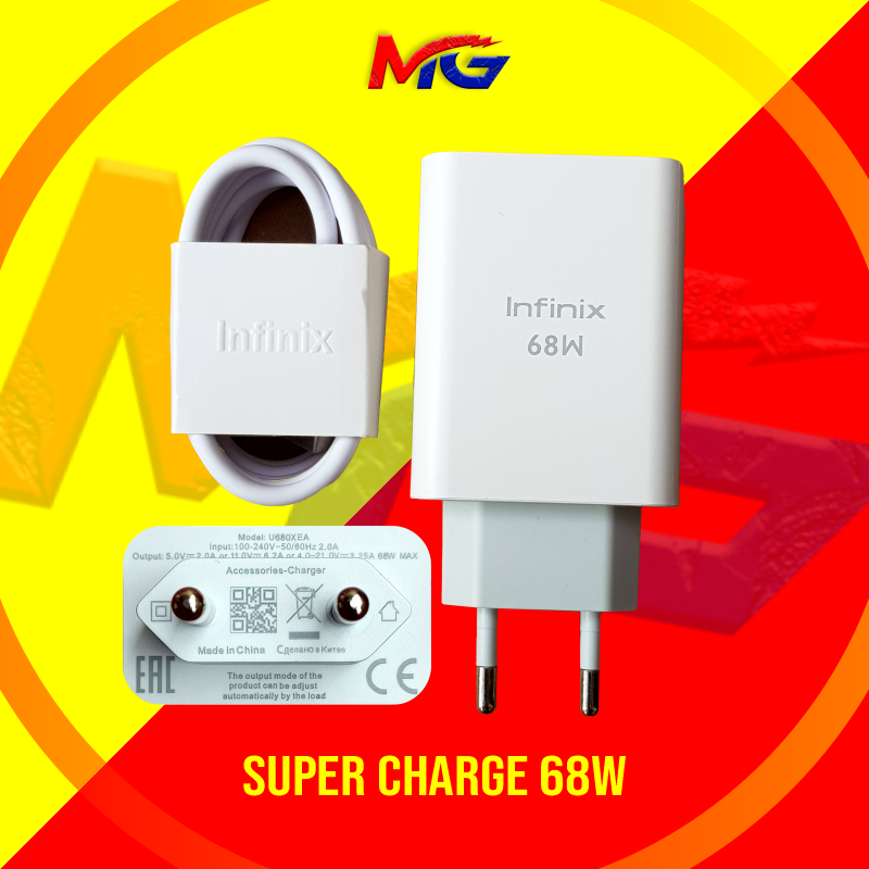 Promo 7.7 Charger Infinix 68W Original Note 30 Pro infinik Zero 30 5G USB-C Fast Charging