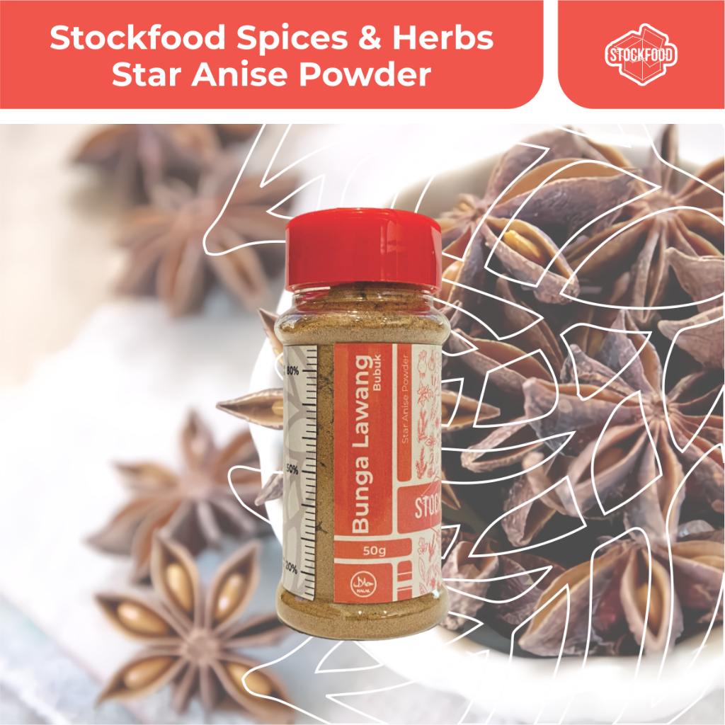 

Star Anise Powder / Bunga Lawang - Stockfood Spices & Herbs Bottle Pack