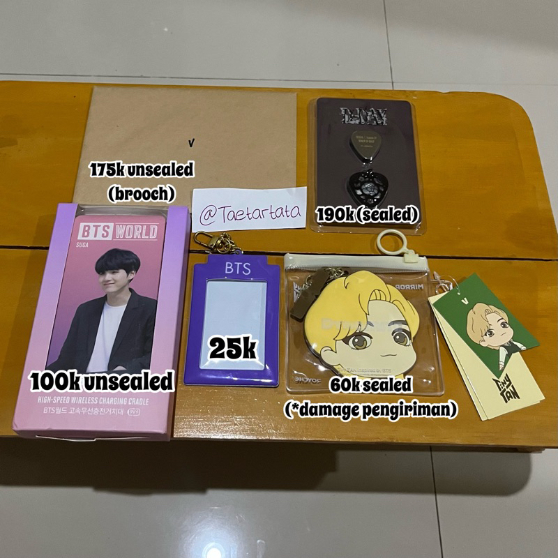 MERCH Official BTS Pick gitar Dday agist d TinyTan Mirror cermin cardholder dicon charger BTS world 