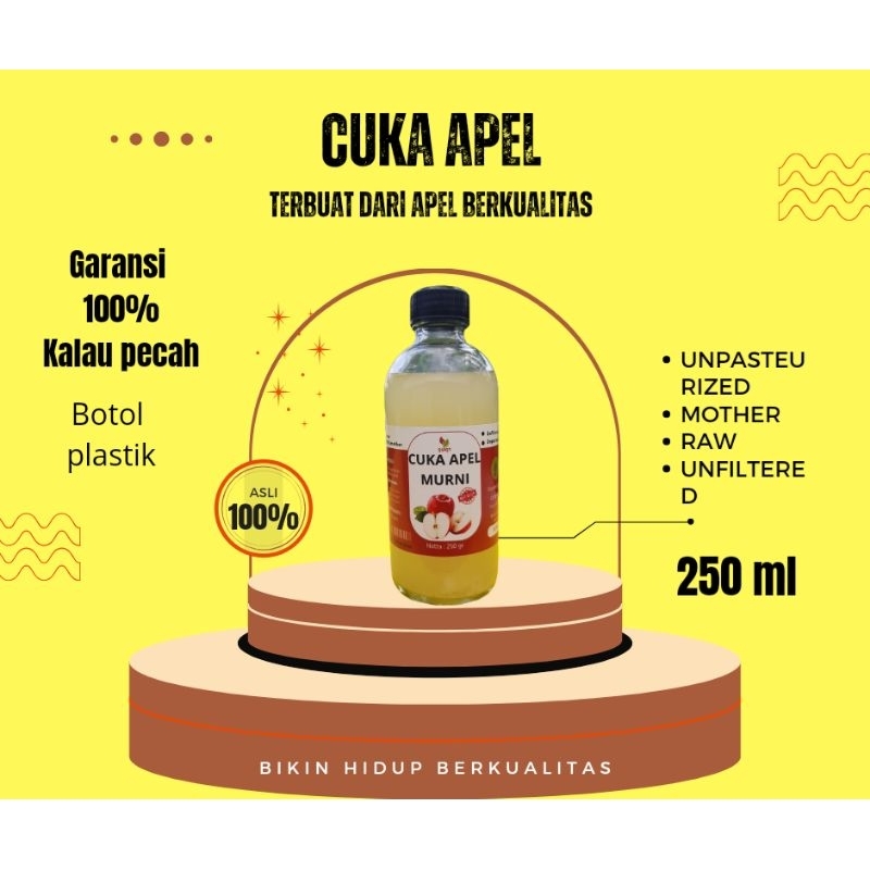 

cuka apel apple cider vinegar cuka murni cuka sehat cuka lambung cuka asli 250 ml 250ml