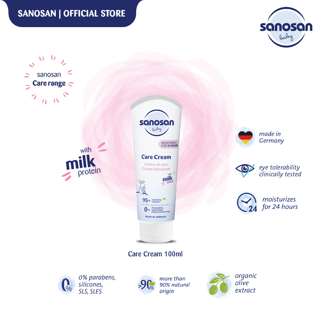Sanosan Care Cream 100ml - Face Cream - Krim Muka Bayi
