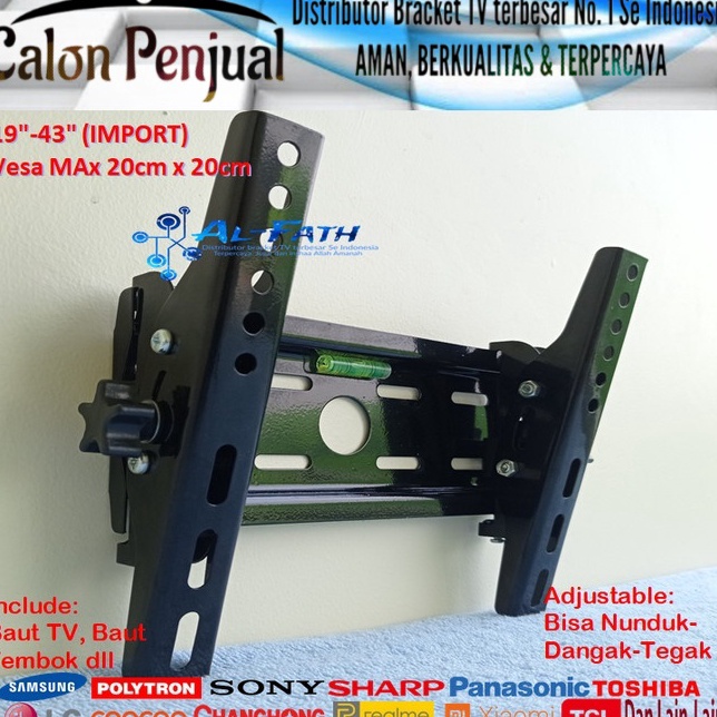Azg Bracket TV POLYTRON 19 sd 43 inch IMPORT QUALITY Garansi 1 cocok s Promo