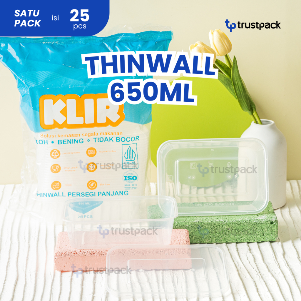 Kotak Makan Plastik 650 ml Tempat Box Nasi Microwave Thinwall Food Container