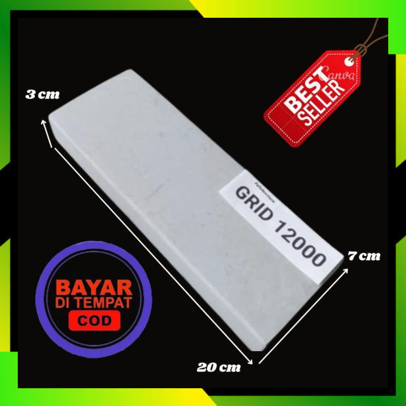 Batu Asahan Pisau Asah Asli Alam Dimensi 20x7x3 Pengasah Pisau Golok Grit 12000 Super Halus