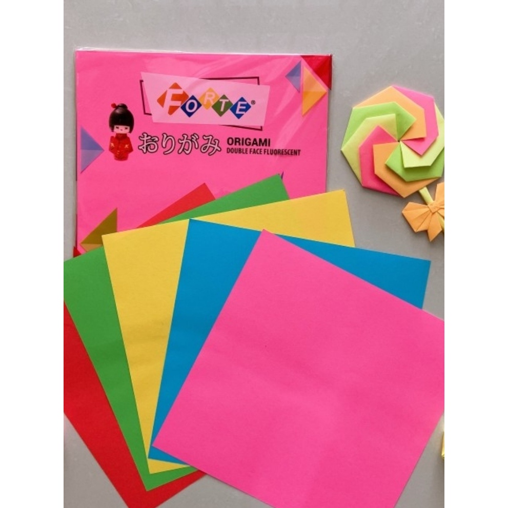 

Kertas lipat ORIGAMI FORTE dua sisi ukuran 14 x 14 cm isi 25 lembar