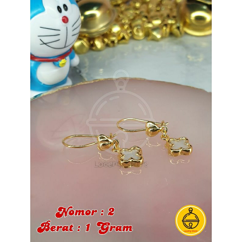 Anting dewasa gantung 1gram emas muda