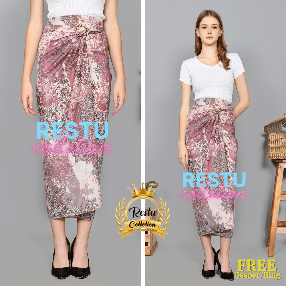 Rok lilit batik / rok lilit batik kain lilit Premium / lilit batik modern / Motif Laira Pink