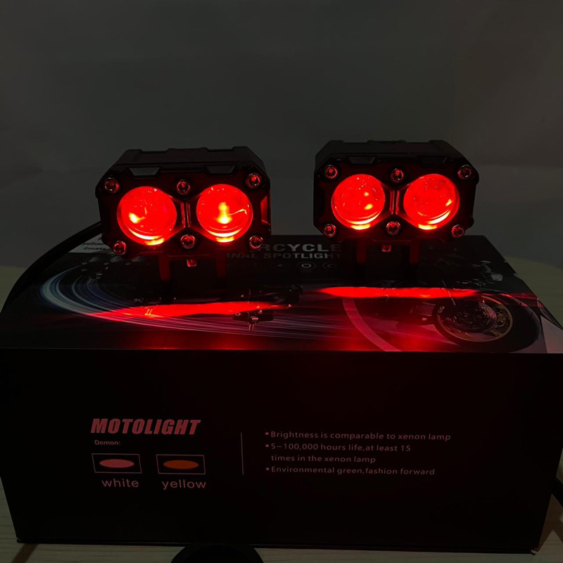 lampu tembak LED sorot kuning putih blue lens premium bright 2 mata 3 mata 4 mata sql kabut offroad 