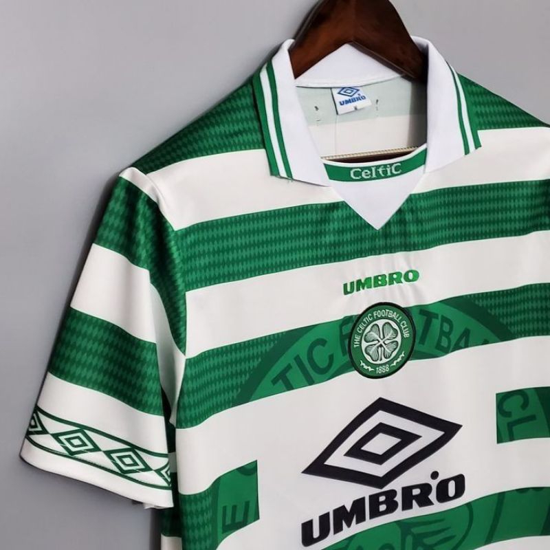 JERSEY RETRO CELTIC HOME 1997   logo timbul original