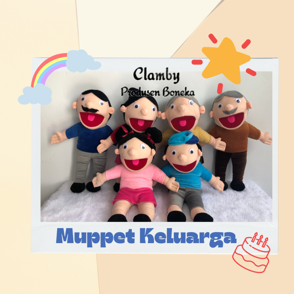 Muppet 50Cm Peraga Dongeng Hand Puppet Boneka Tangan Karakter Adik