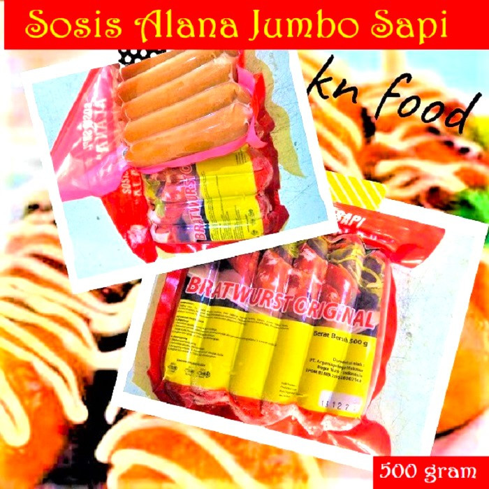 

Sosis Alana Dlanoe Bratwurst JUMBO Sapi Ori 500 g