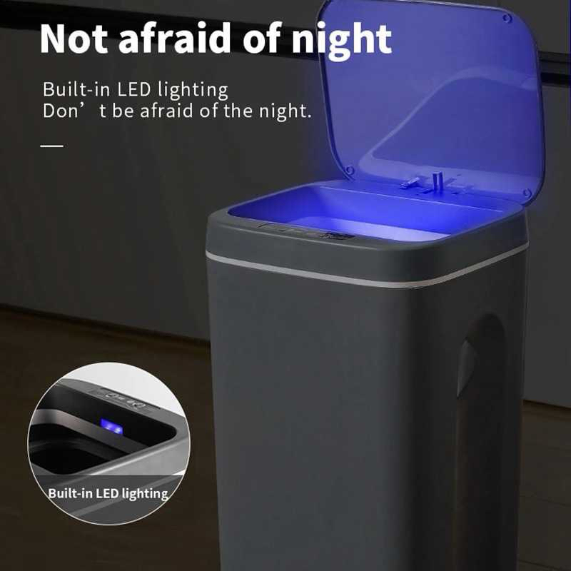 nankeen - Tempat Sampah Motion Sensor/Tempat Sampah Buka Otomatis/Tempat Sampah Touchless/Smart