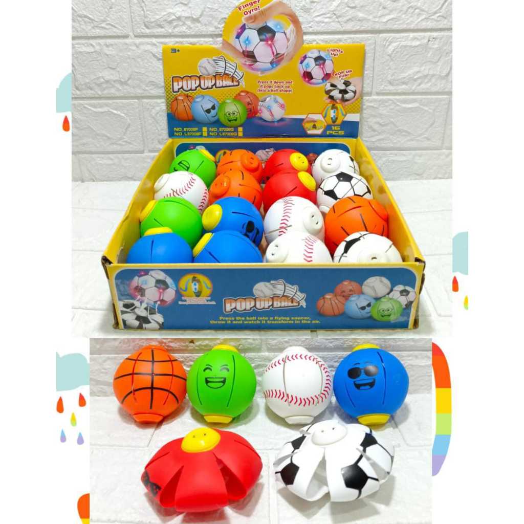 Mainan Viral Bola Injak Lampu /Led Motif Mini Bermacam Karakter Ukuran 8cm x 6,5cm <IMPORT>/MAINAN A