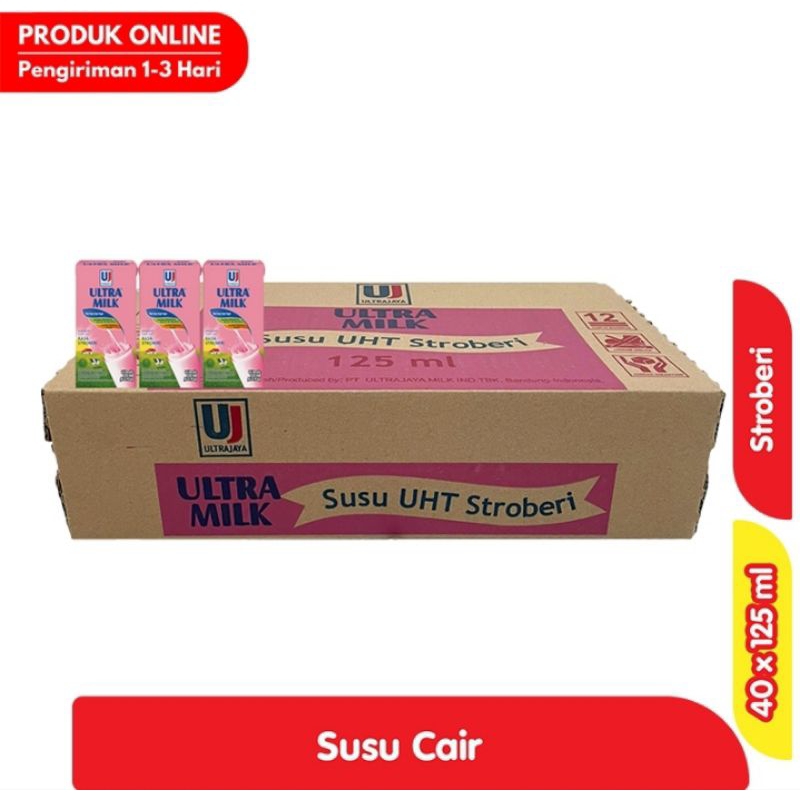 

ULTRA MILK Susu UHT Stroberi 40 x 125 ml