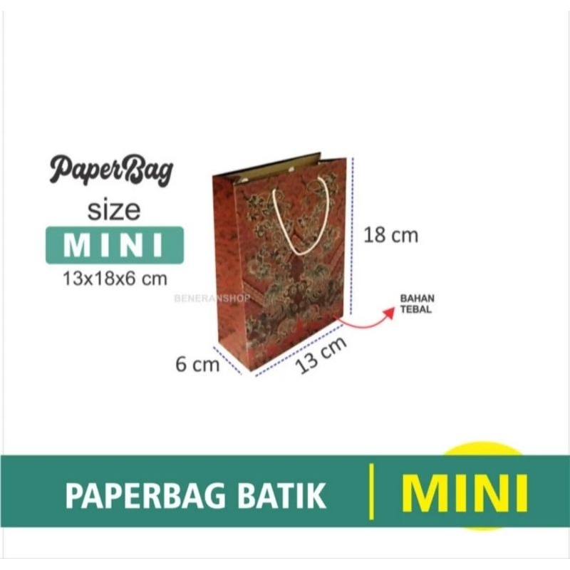 

Paper bag Batik - Tas kertas goodiebag craft ukuran MINI